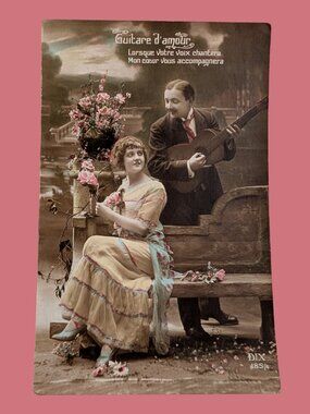 10/$25 Vintage Marked Romantic Real Photo Postcard RPPC Ephemera